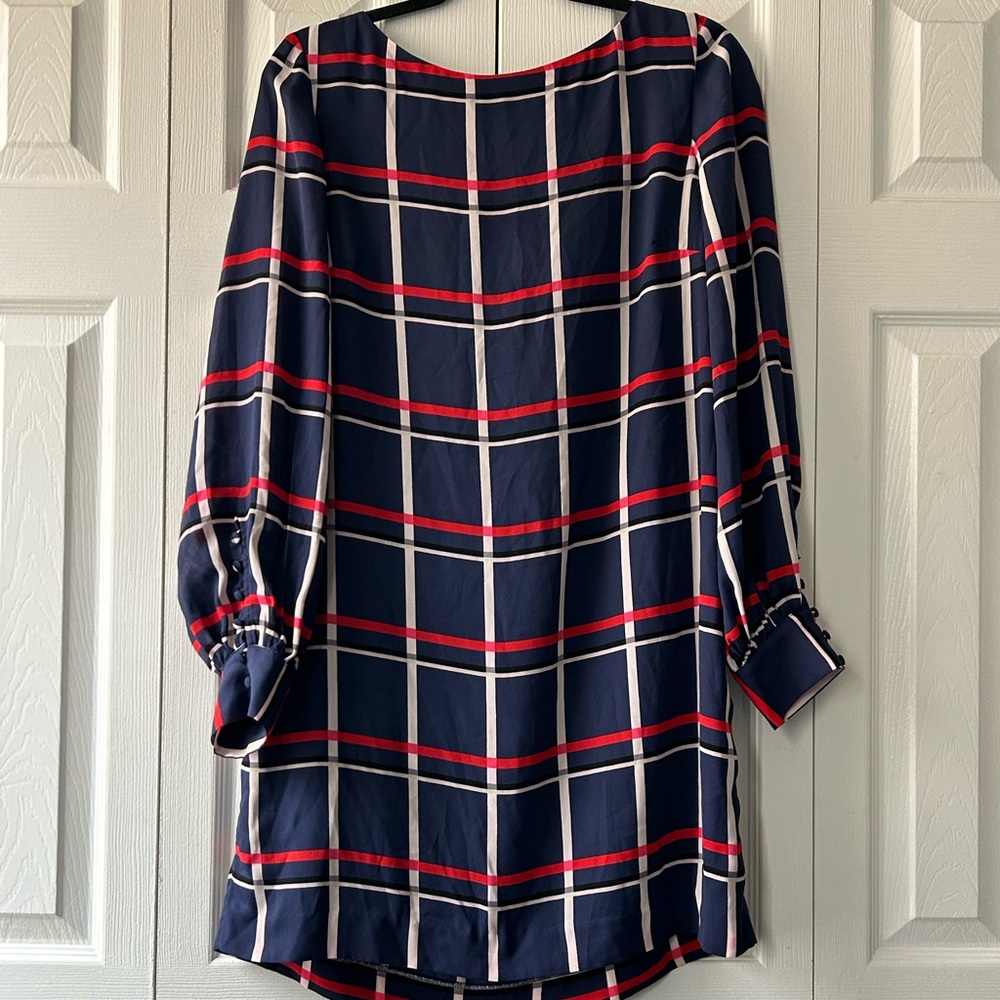 Blue Banana Republic midi Dress with button ends on sleeve.